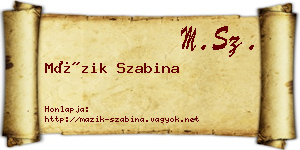 Mázik Szabina névjegykártya