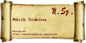 Mázik Szabina névjegykártya